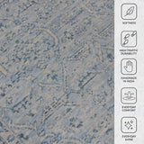 Amer Inara INA-7 Aqua area rug - infographic view