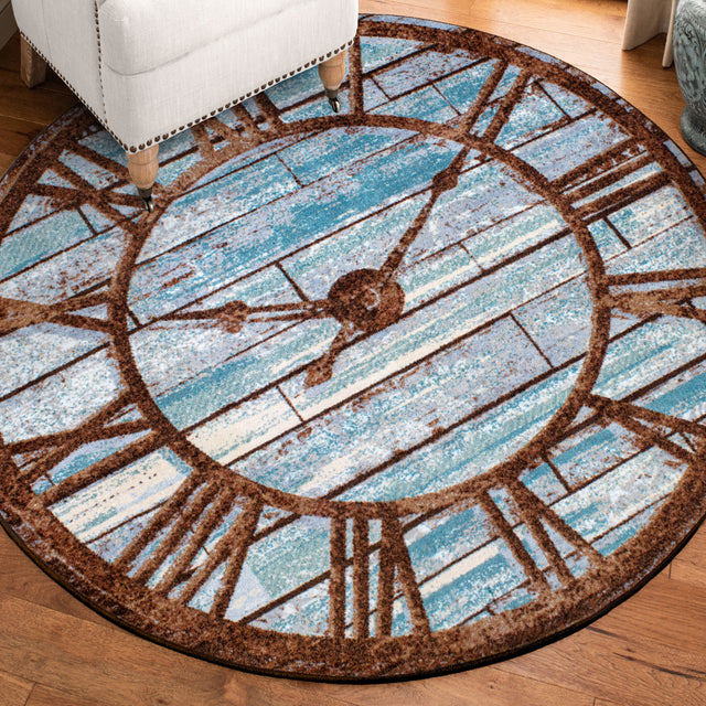 American Dakota It's About Time Blue Rug