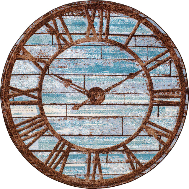 American Dakota It's About Time Blue Rug