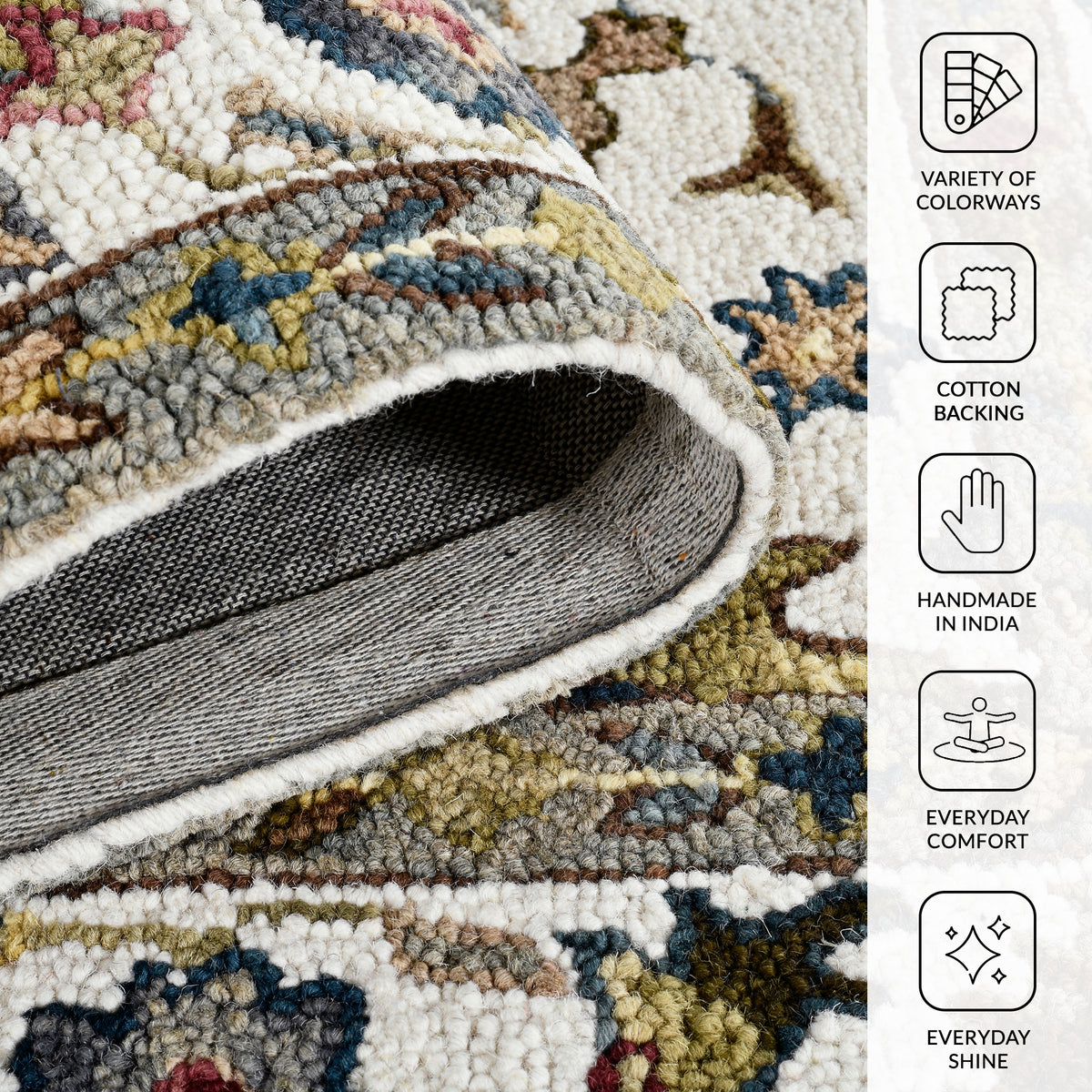 Amer Jackson JAC-1 Ivory area rug - infographic view