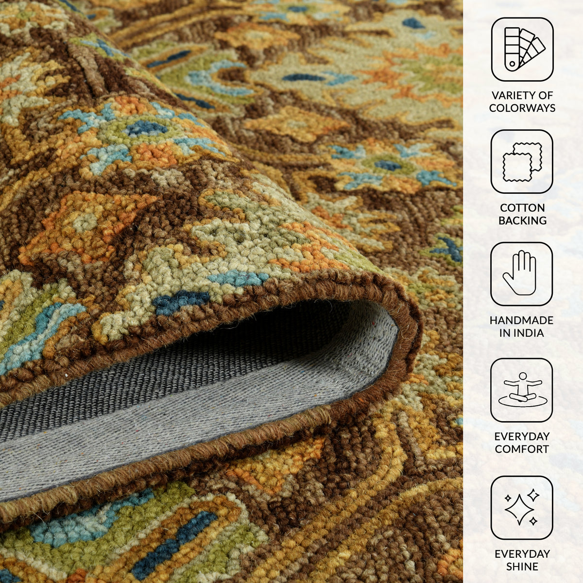 Amer Jackson JAC-4 Brown area rug - infographic view