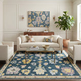 Amer Jaigarh JAI-20 Medium Blue area rug - lifestyle view