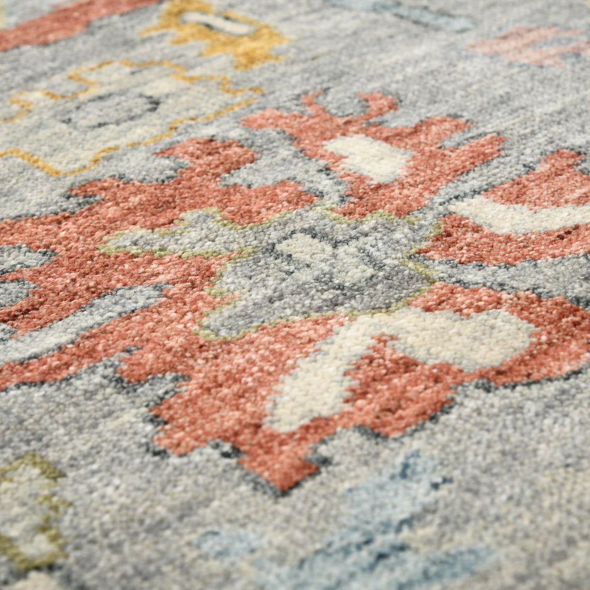 Amer Jaigarh JAI-17 Pigeon Gray / Pebble Gray area rug - close-up view
