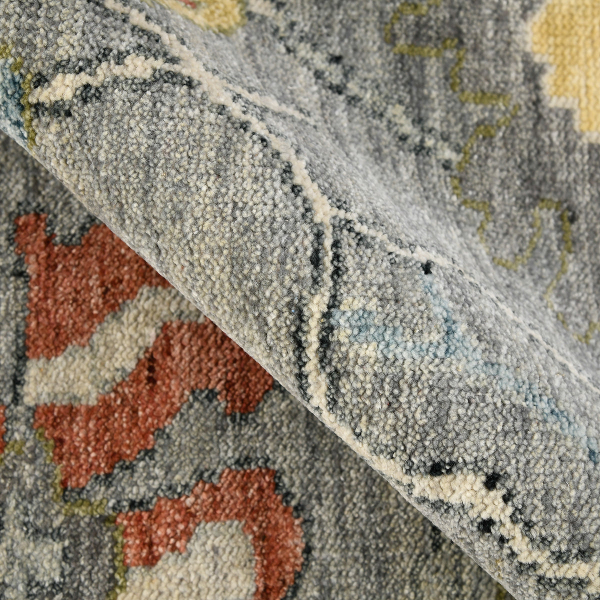 Amer Jaigarh JAI-17 Pigeon Gray / Pebble Gray area rug - color swatch view