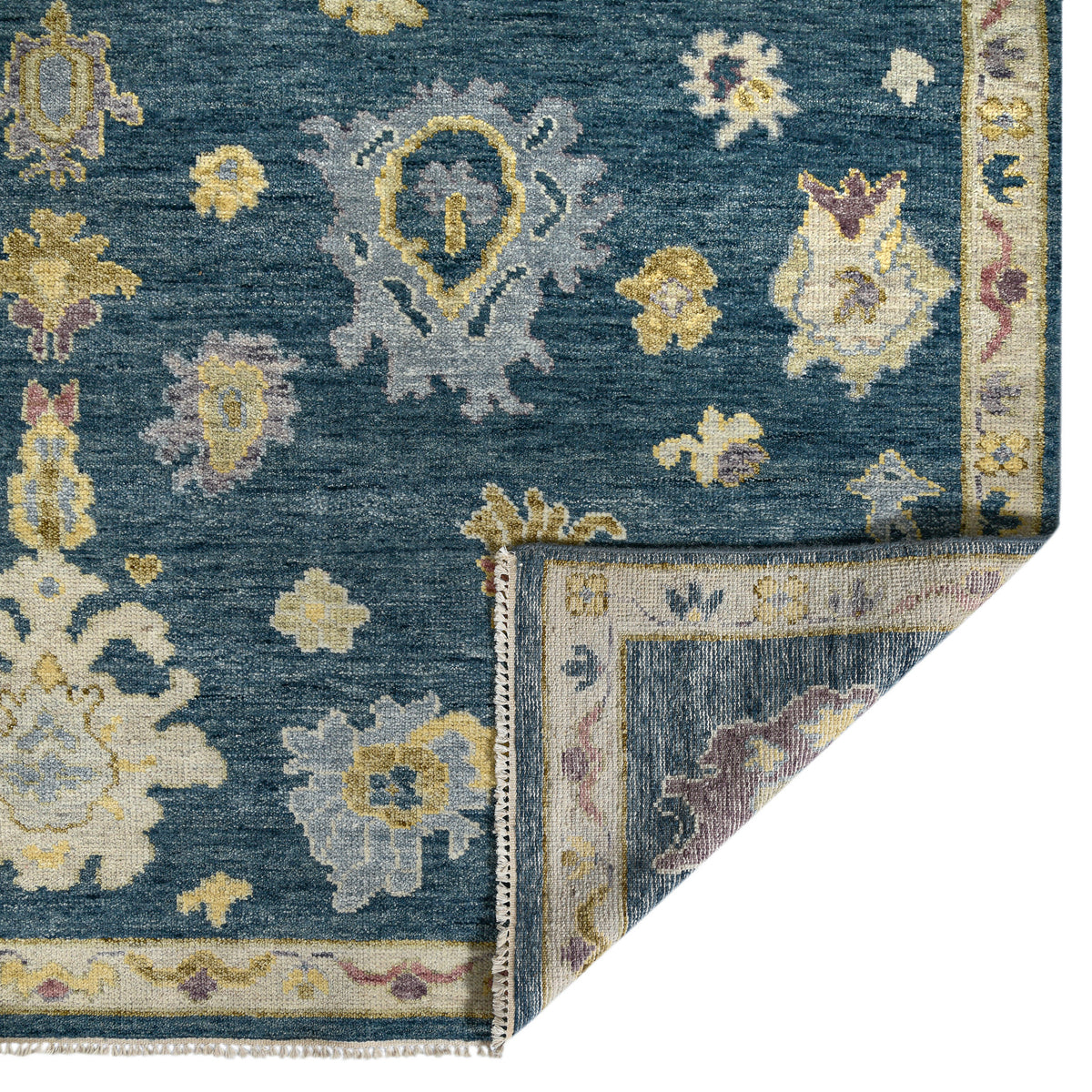 Amer Jaigarh JAI-20 Medium Blue area rug - back view