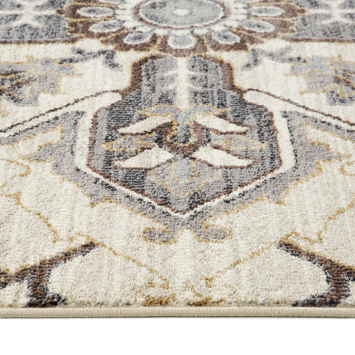 Amer Jordan JOR-10 Ivory / Blue area rug - profile view