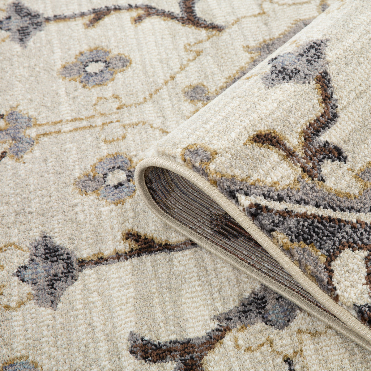 Amer Jordan JOR-10 Ivory / Blue area rug - rolled view