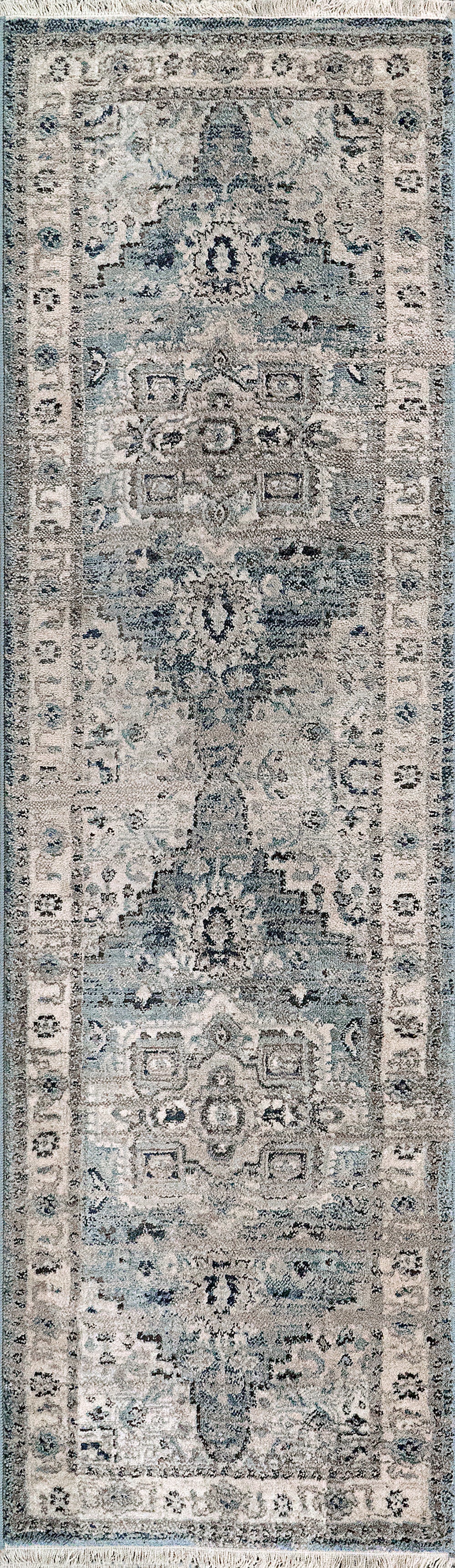 Dynamic Rugs Juno 6882 Light Blue / Cream Rugs - runner view