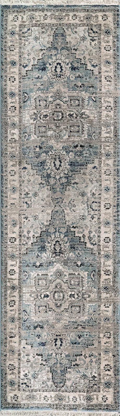 Dynamic Rugs Juno 6882 Light Blue / Cream Rugs - runner view