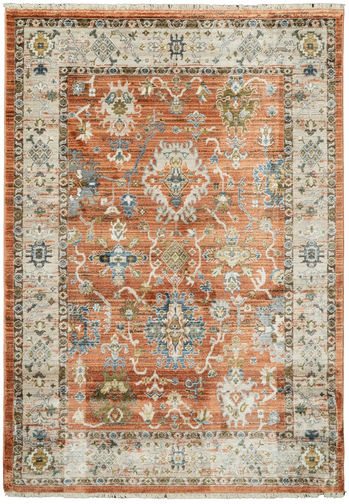 Dynamic Rugs Juno 6885 Power Loomed Traditional Rust/Ivory/Multi Rug - rectangular rug view