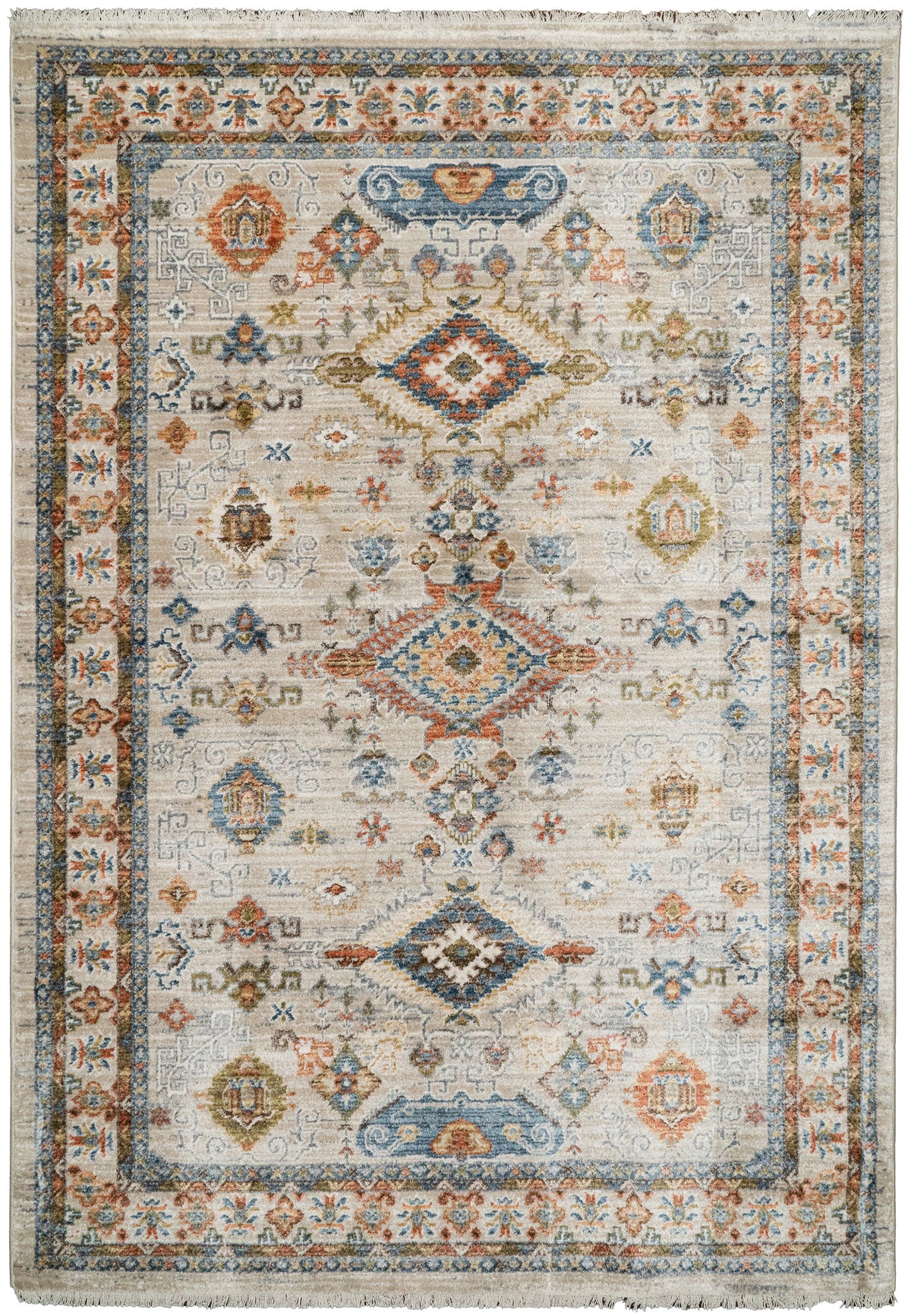 Dynamic Rugs Juno 6886 Power Loomed Traditional Ivory/Multi Rug - rectangular rug view