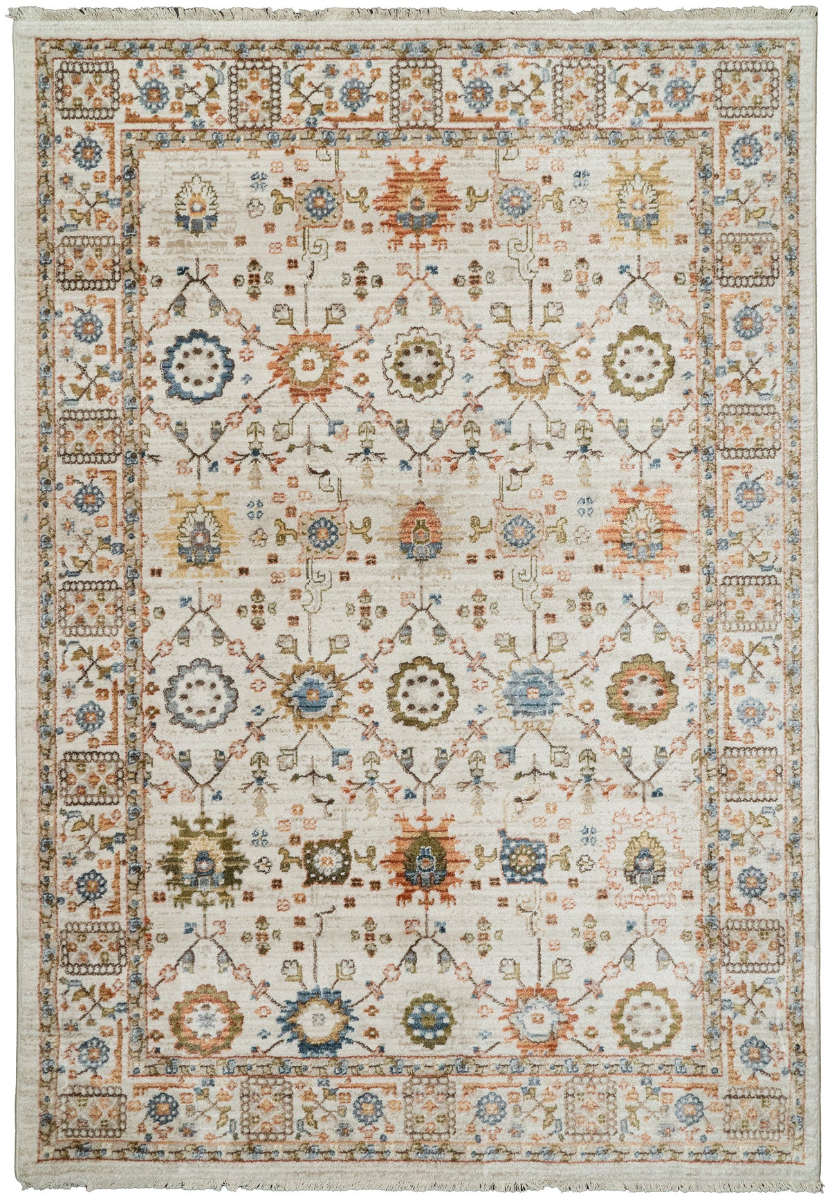 Dynamic Rugs Juno 6888 Power Loomed Traditional Ivory/Multi Rug - rectangular rug view