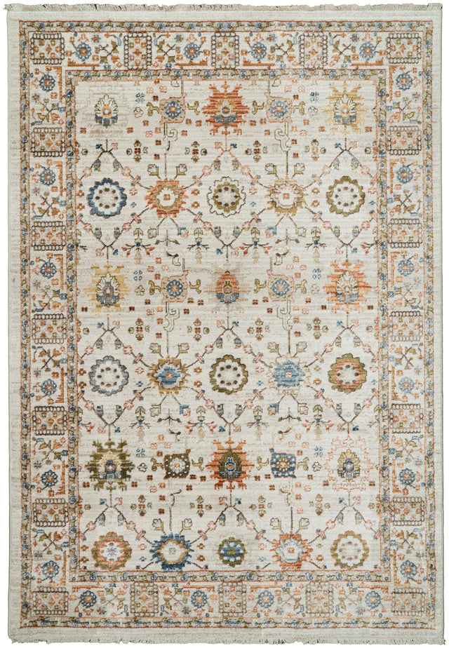 Dynamic Rugs Juno 6888 Power Loomed Traditional Ivory/Multi Rug - rectangular rug view