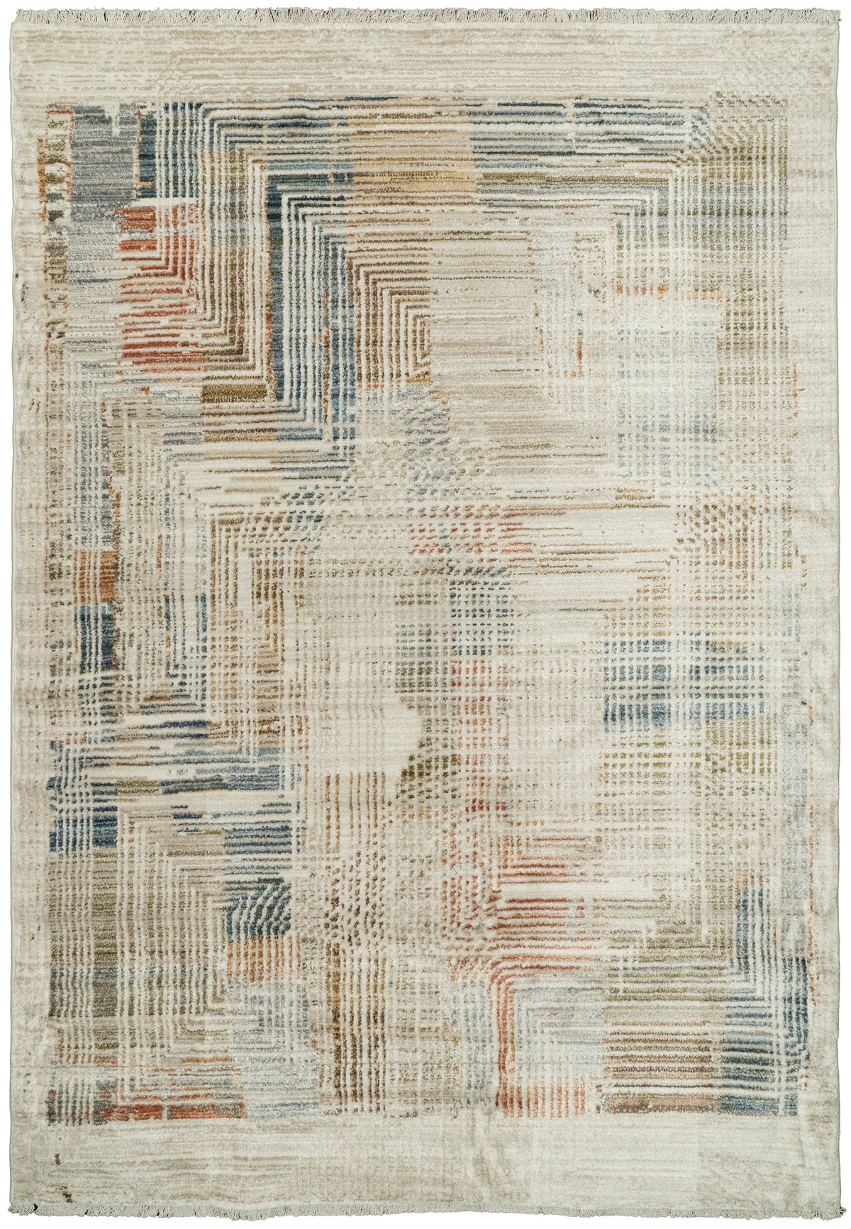 Dynamic Rugs Juno 6889 Power Loomed Modern Beige/Multi Rug - rectangular rug view