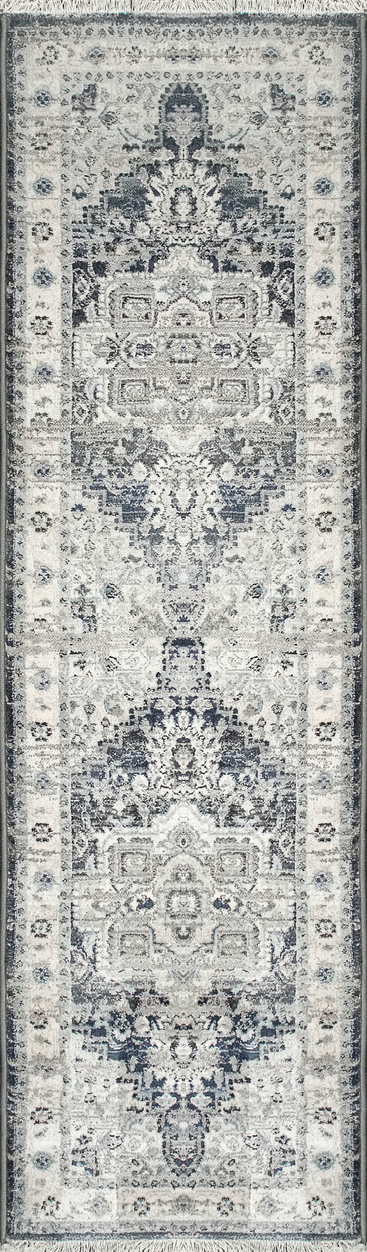 Dynamic Rugs Juno 6882 Dark Blue / Cream Rugs - runner view