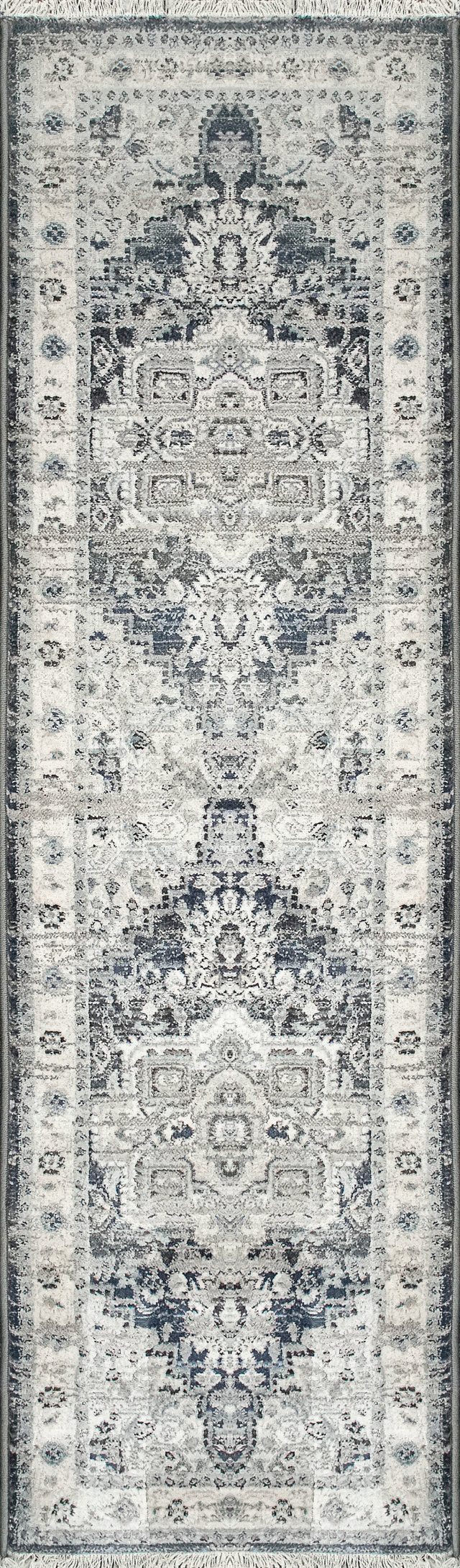 Dynamic Rugs Juno 6882 Dark Blue / Cream Rugs - runner view