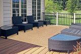 Natural beige modern rectangle rug with subtle pattern, power-loomed
