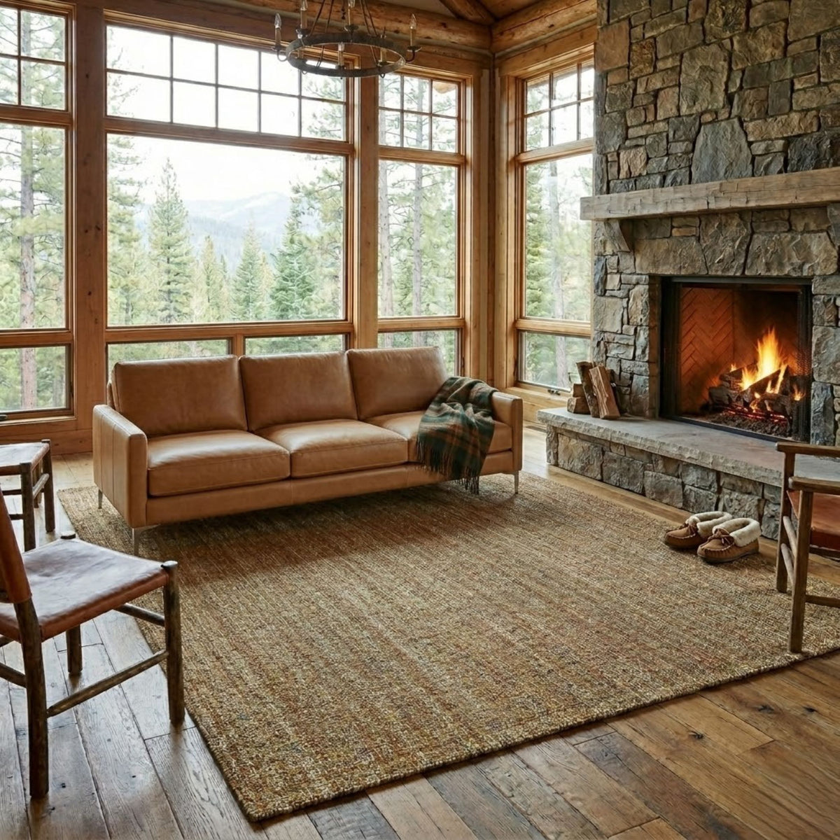 Amer Laurel LAU-11 Rust area rug - lifestyle view