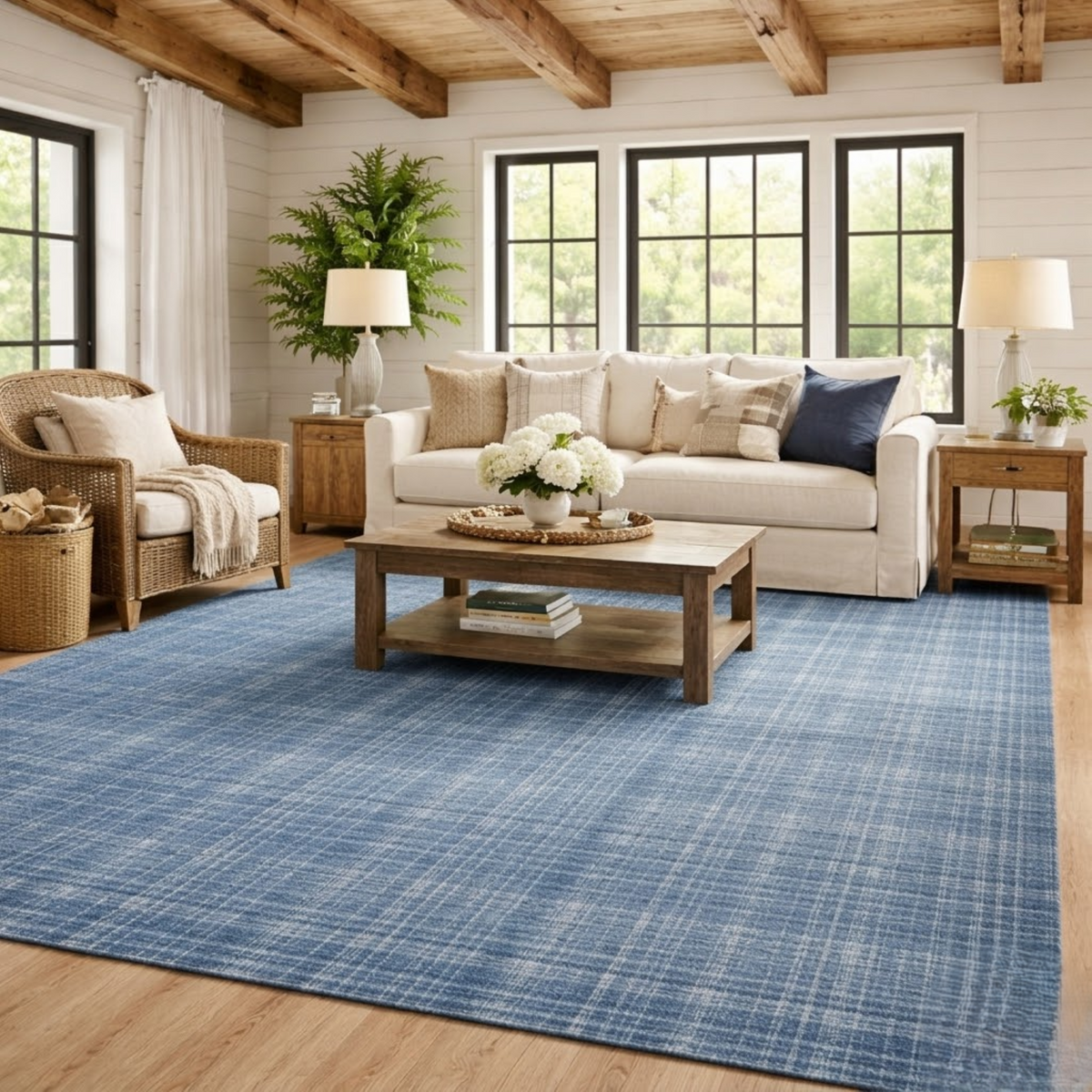 Amer Laurel LAU-2 Turquoise Blue area rug - lifestyle view