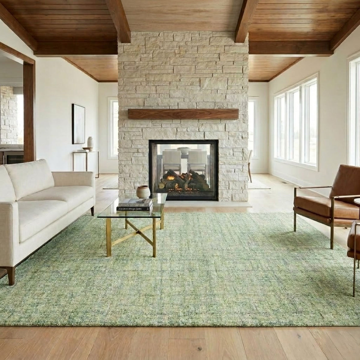 Amer Laurel LAU-21 Apple Green area rug - lifestyle view