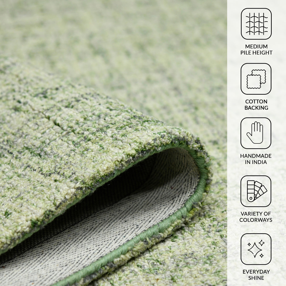 Amer Laurel LAU-21 Apple Green area rug - infographic view