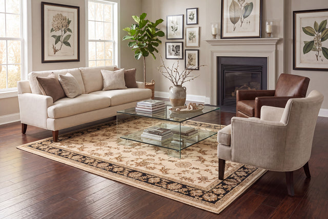 Dynamic Rugs Legacy 58017 Ivory / Black Rugs - room scene