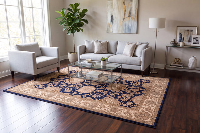 Dynamic Rugs Legacy 58019 Navy Rugs - room scene