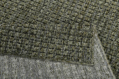 Dynamic Rugs Leon 13611 Power Loomed Modern Dark Green Rug