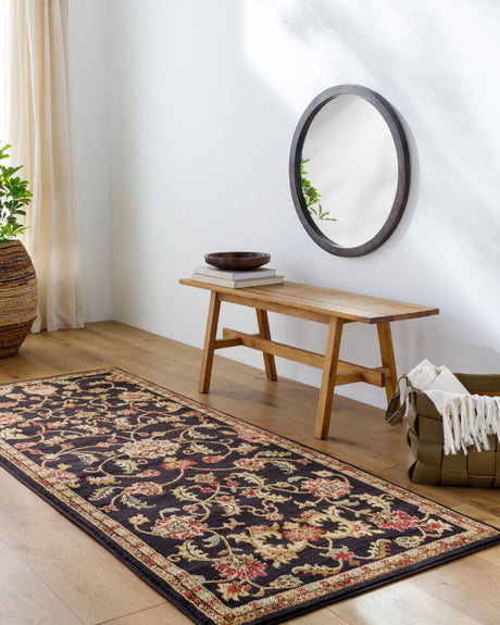 Surya Riley Rly-5025 Jet Black / Caramel / Hot Cocoa Rugs
