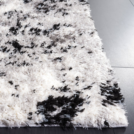 Safavieh Lindsay Shag Lns556G Grey/Black Ivory Rug.