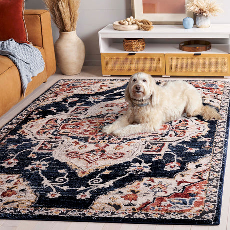 Safavieh Luna Lun111N Navy/Beige Rust Rug.