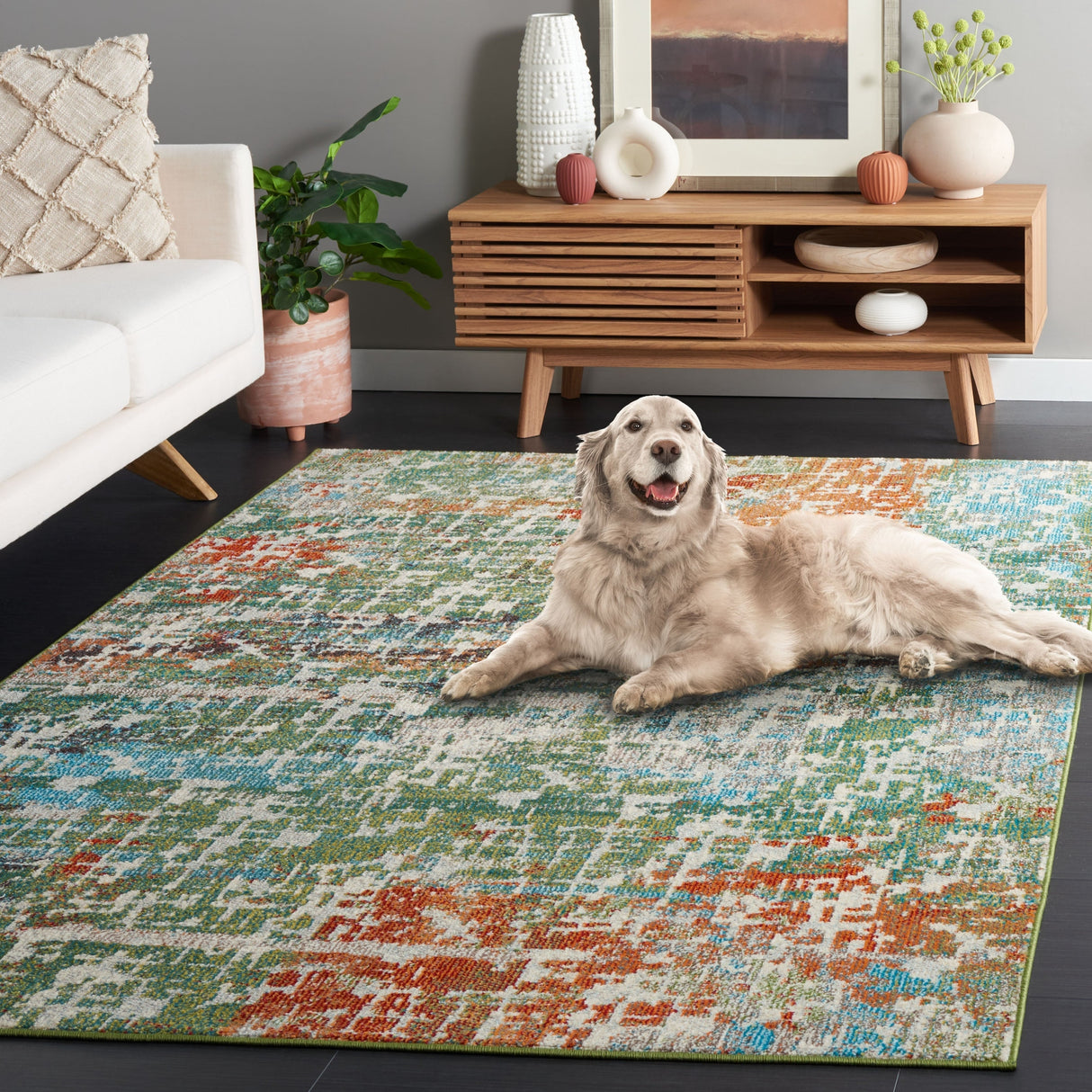 Safavieh Madison Mad469W Sage/Rust Rug.