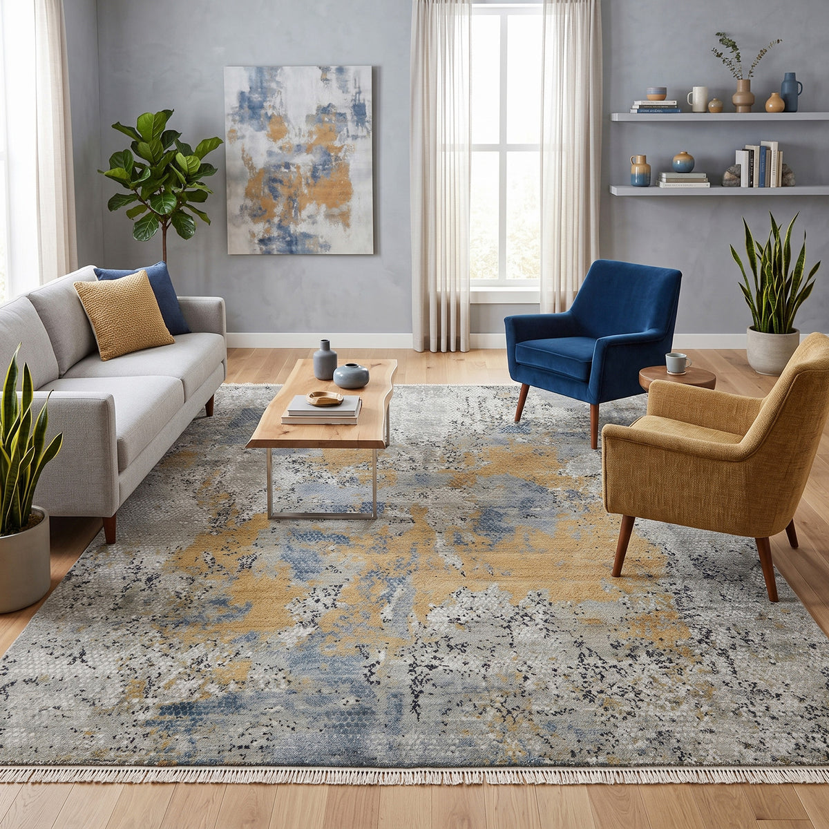 Amer Majestic MAJ-10 Blue area rug - lifestyle view