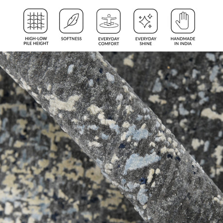 Amer Majestic MAJ-1 Dark Gray area rug - infographic view