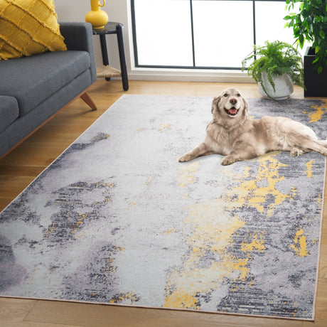 Safavieh Malibu Mbu803F Grey/Gold Rug.