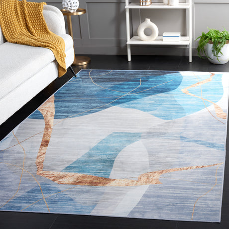 Safavieh Malibu Mbu836M Blue/Gold Rug.