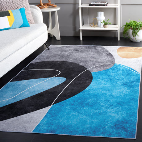 Safavieh Malibu Mbu837G Dark Grey/Turquoise Area Rug