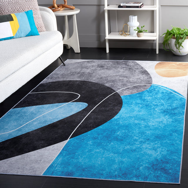 Safavieh Malibu Mbu837G Dark Grey/Turquoise Rug.