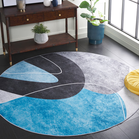 Safavieh Malibu Mbu837G Dark Grey/Turquoise Area Rug