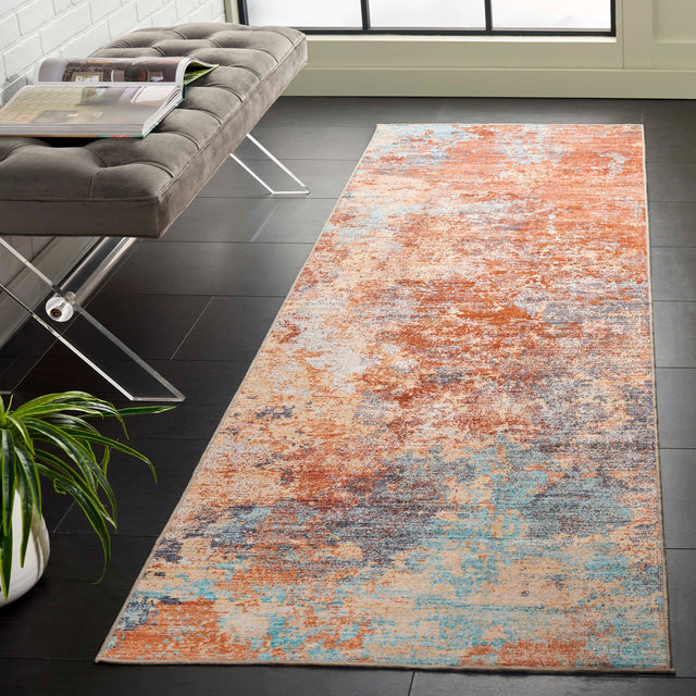 Safavieh Malibu Mbu943P Rust/Aqua Rug.