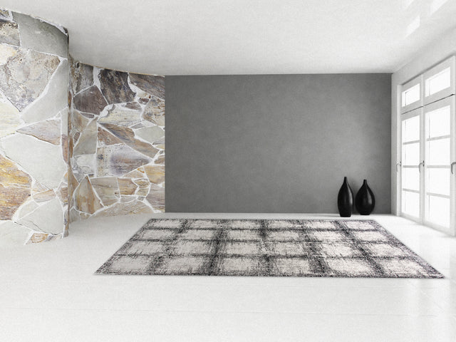 Dynamic Rugs Mehari 23095 Black / White Rugs - room scene