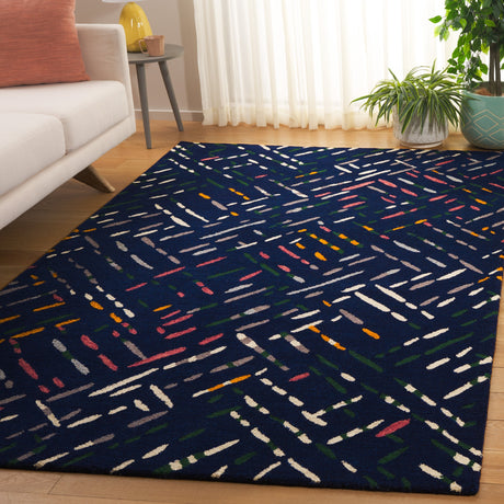 Safavieh Metro Met252N Navy/Pink Rug.