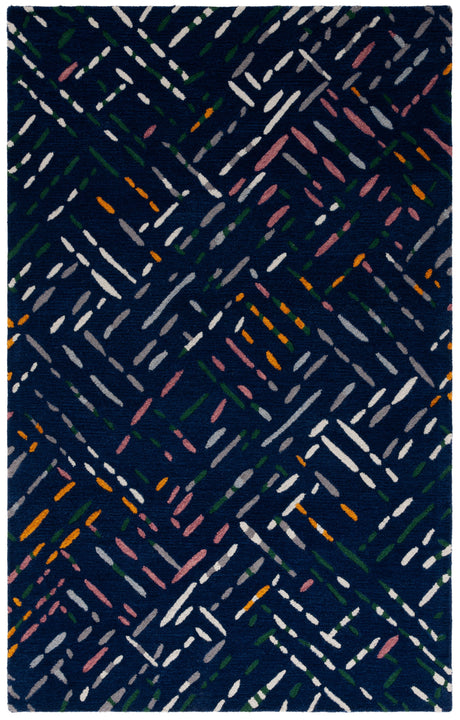 Safavieh Metro Met252N Navy/Pink Rug.