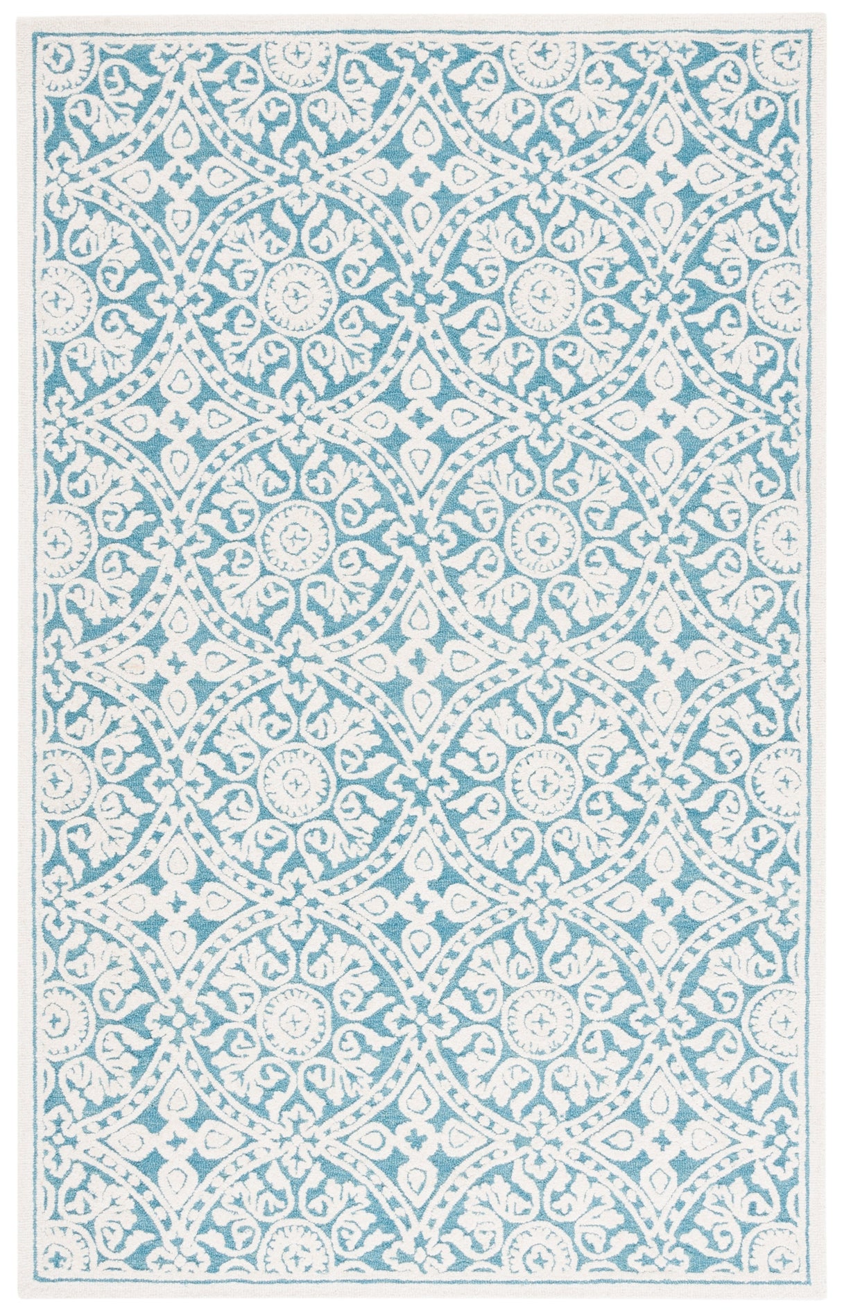 Safavieh Metro Met256L Teal/Ivory Rug.