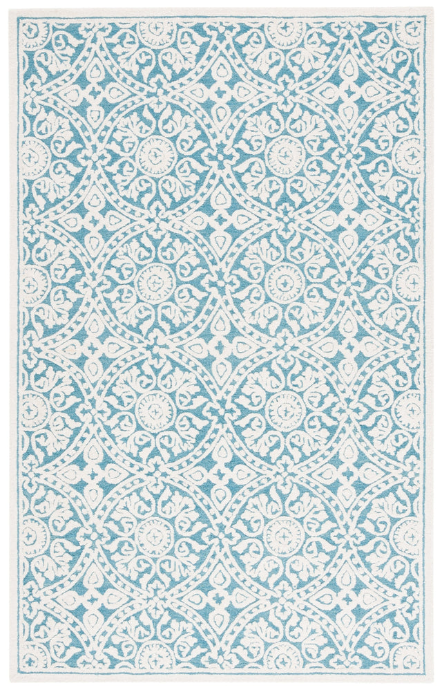 Safavieh Metro Met256L Teal/Ivory Rug.