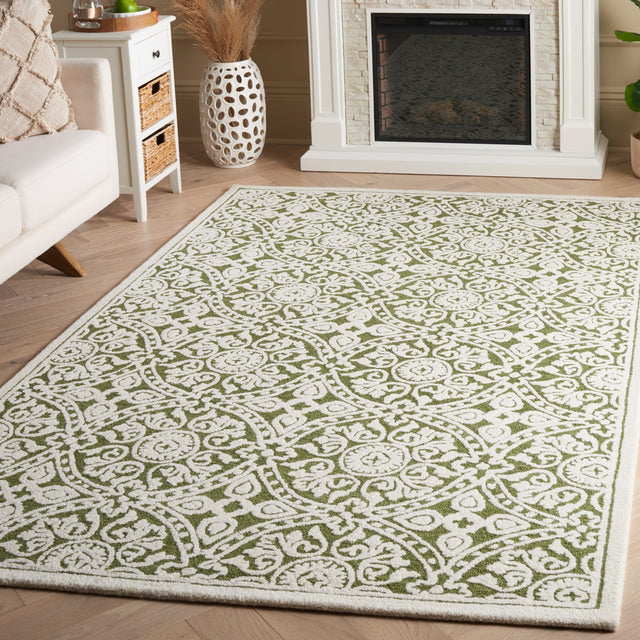 Safavieh Metro Met256Y Green/Ivory Rug.