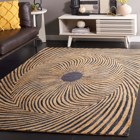 Safavieh Metro Met358Z Black/Gold Rug.