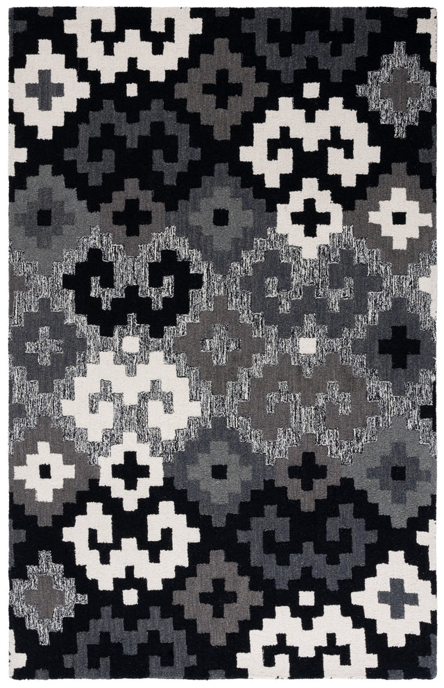 Safavieh Metro Met380Z Black/Ivory Rug.