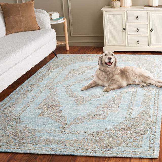 Safavieh Metro Met575L Light Blue/Green Rug.