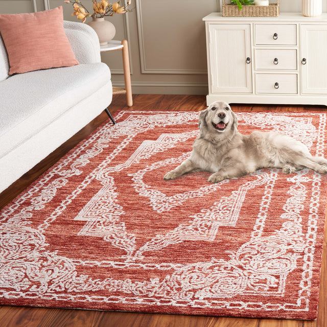 Safavieh Metro Met575P Rust/Ivory Rug.